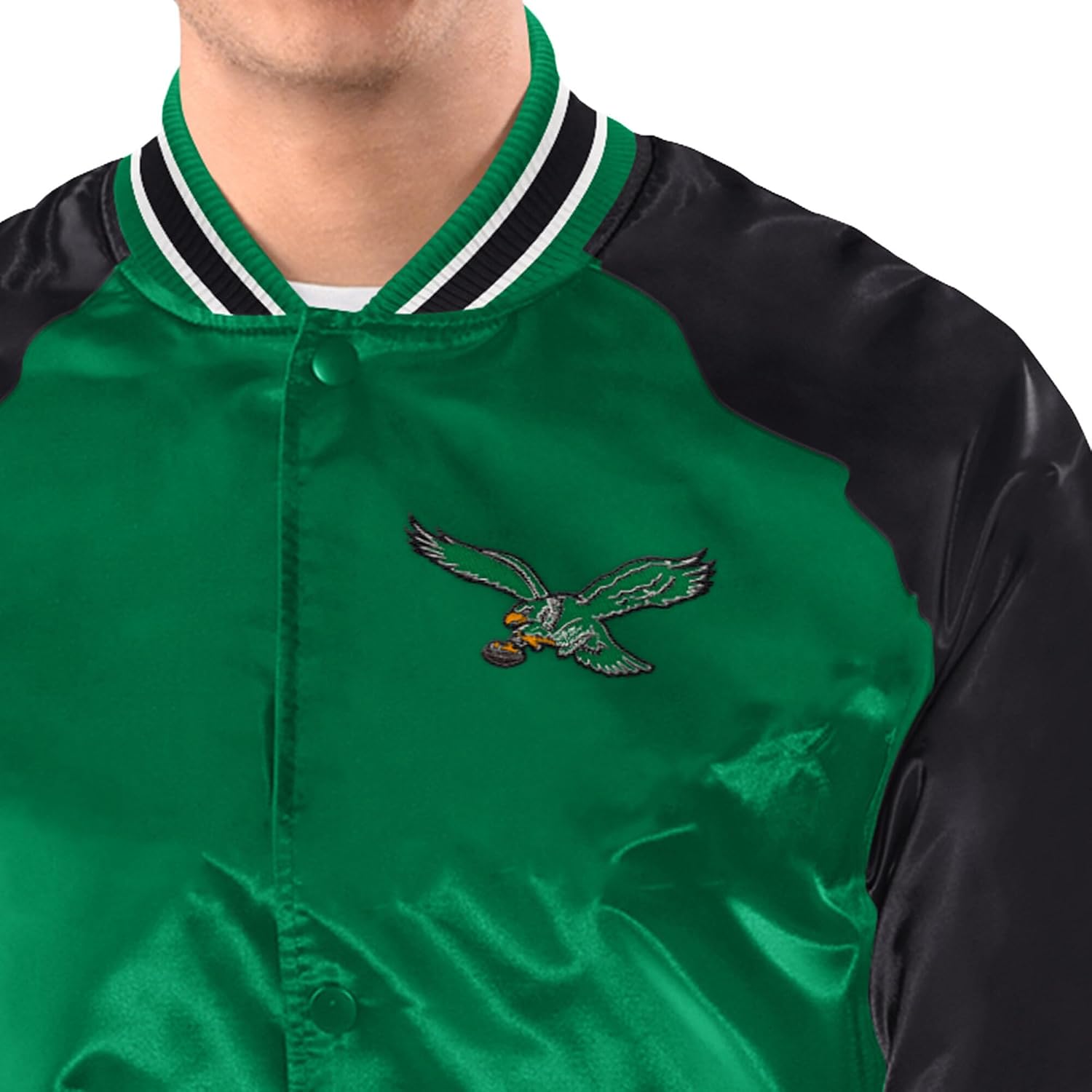 STARTER Men's NFL Inductee Raglan Full-Snap Varsity Jacket