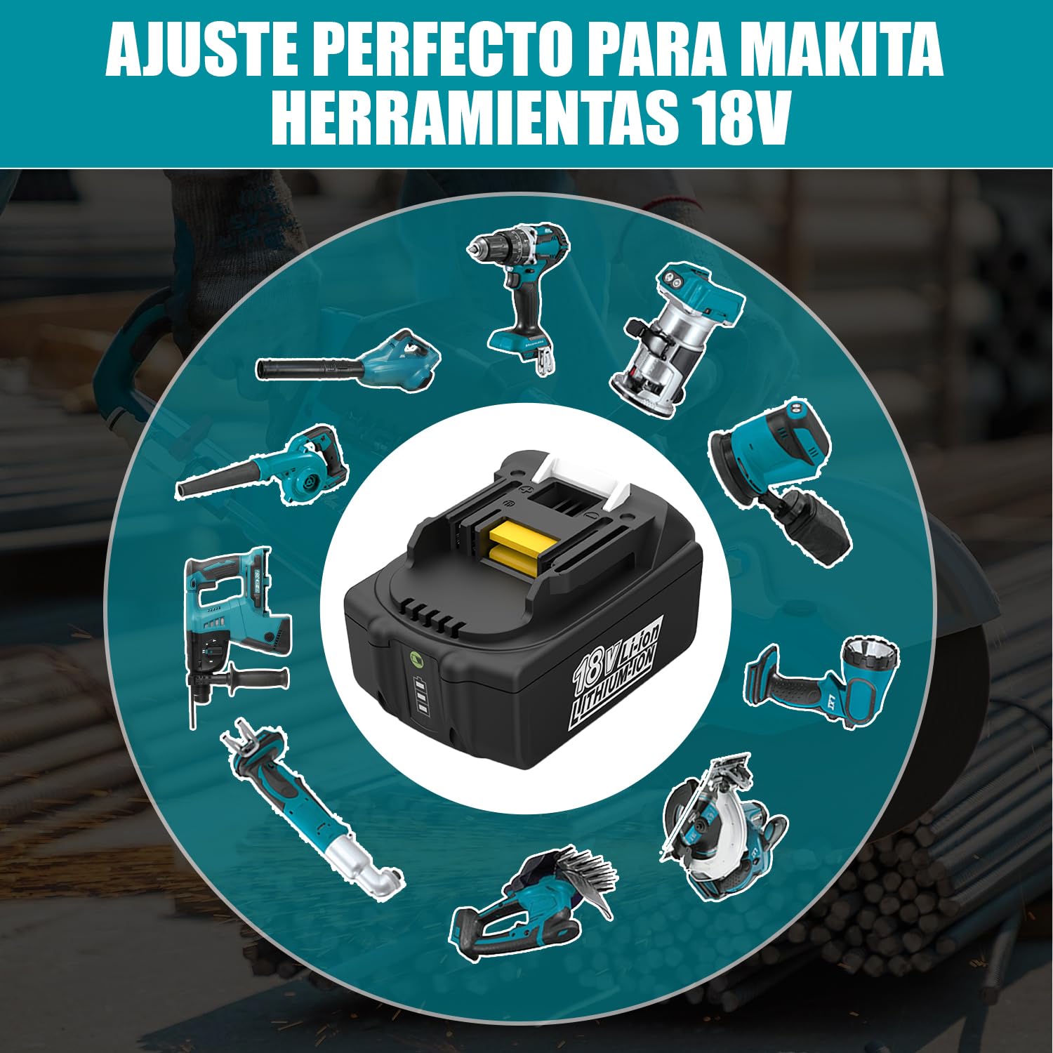 Batería de Iones de Litio de 18V y 5,5Ah para Makita Herramienta de 18V | Compatible con Makita 18V BL1815B BL1830 BL1840 BL1850 BL1850B BL1860 BL1860B