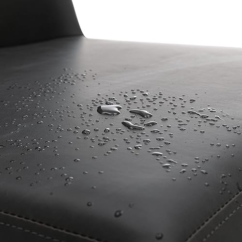 Miniatura 6 de VESCASA Sillas de comedor tapizadas de piel sintética con respaldo sillas modernas de mediados de siglo con marco de metal dorado para comedor