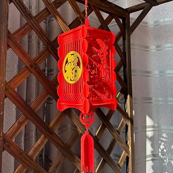 1PCS Chinese New Year Decorations for Party Palace Lantern Wedding Supplies Spring Festival Lunar New Year Decorations Mid-Autumn Festival Wedding Party Ornaments Hollow Inlaid Red Lanterns Small