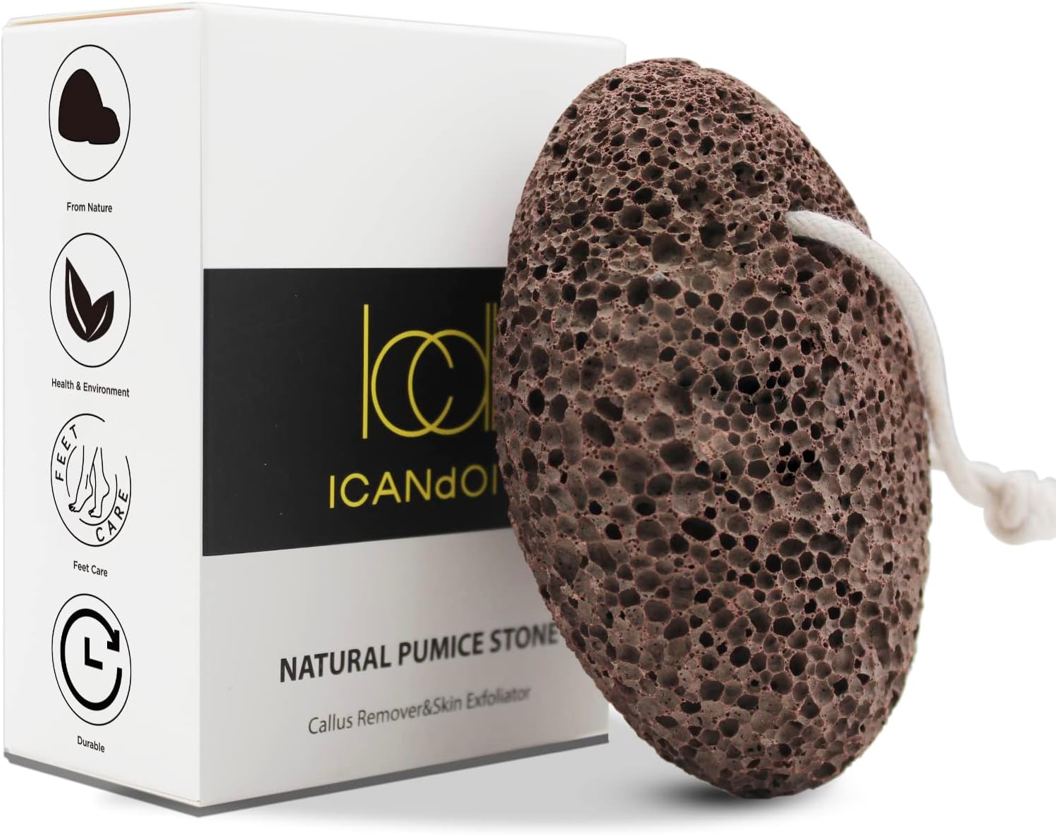 ICANdOIT Natural Brown Earth Lava Pumice Stone, Pedicure