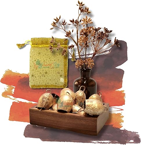 Miniatura 41 de Campanas de cascabel rústico vintage chic de ritmo musical de trineo polar, meditación, trabajo artesanal, recuerdos de fiesta, campanas de vaca