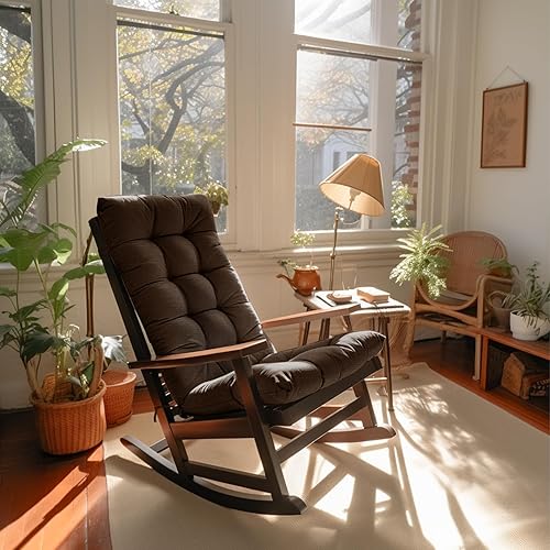 Miniatura 7 de RULAER Adirondack & - Cojín para silla mecedora para muebles de interiorexterior, cojines duraderos para silla de patio con cojines antideslizantes