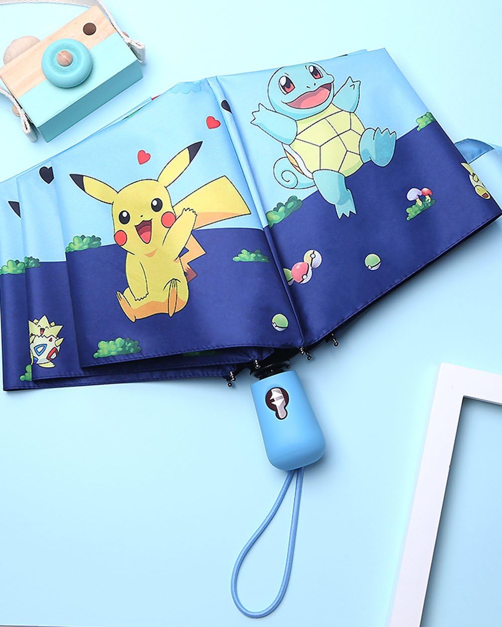 Kids Folding Umbrella- Automatic Open- Cartoon- UV Protection- Travel Umbrella Compact Windproof for Girls Boys Women - Image 5