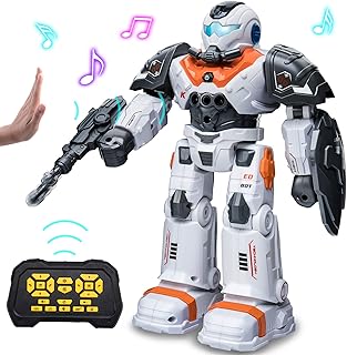 Remote Control Robot Toys for Kids, RC Robot Toy with Dancing/Shooting, Rechargeable Programmable with 2.4GHz Intelligent Gesture Sensing Smart Robot Gift Toy for 3 4 5 6 7 8+ Year Old Kids Boys Girls