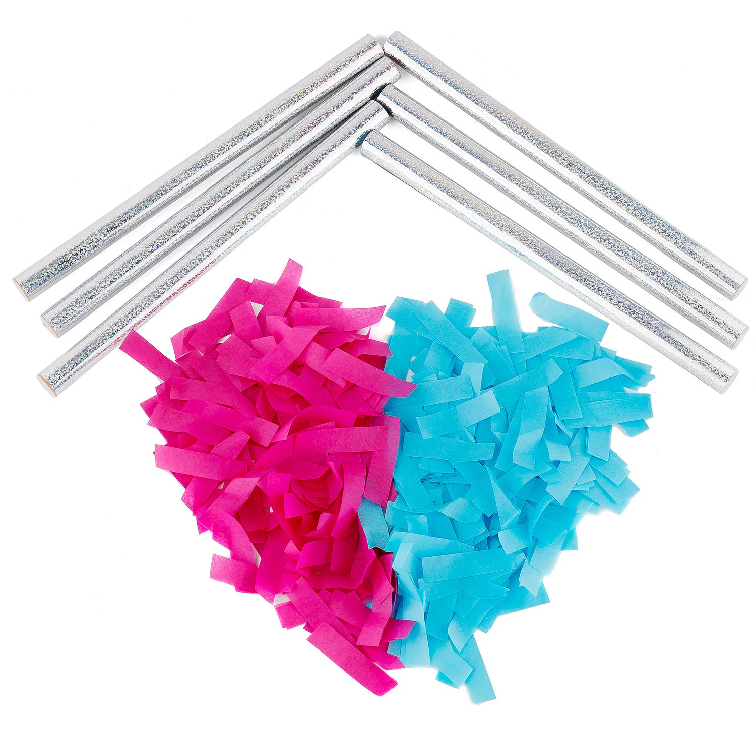 Buy Battife Gender Reveal Confetti Sticks 3Pink+3Blue Tissue Paper