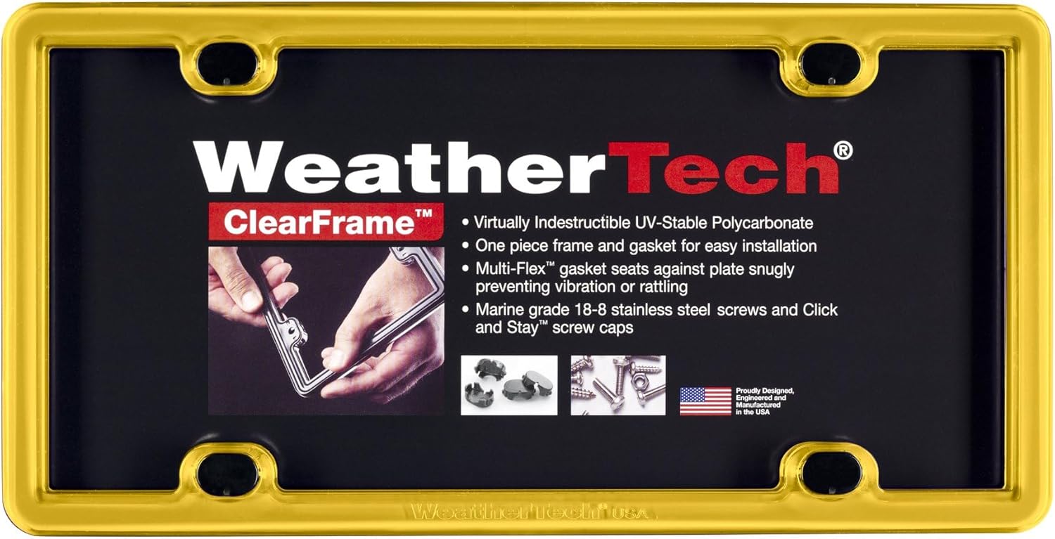 WeatherTech ClearCover License Plate Cover and Frame, Kelly Green