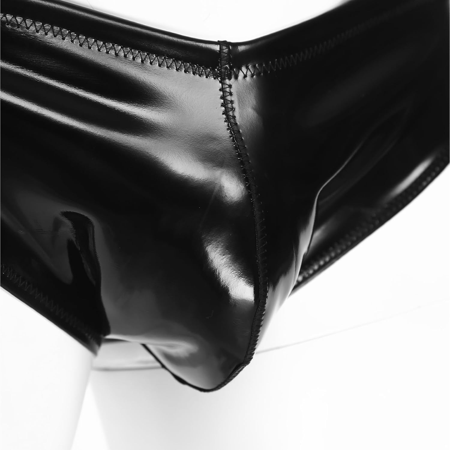 Sexy Underwear for Men Latex Low Rise Bulge Pouch Briefs Faux Leather Low Rise Underpants
