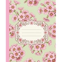 Botanical Illustration Delicate Pastel Pink Primrose Blossoms Composition Notebook College Ruled 130-Page 7.5 x 9.25 Inch Academic Stationery Journal for Structured Study Notes and Research Records