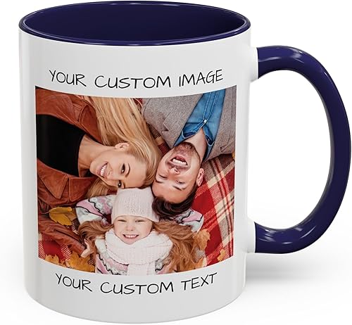 Miniatura 42 de Taza de café personalizada, regalo personalizado, taza de cerámica con foto, imágenes o texto, novedad de tazas personalizadas, perfecta para Borde