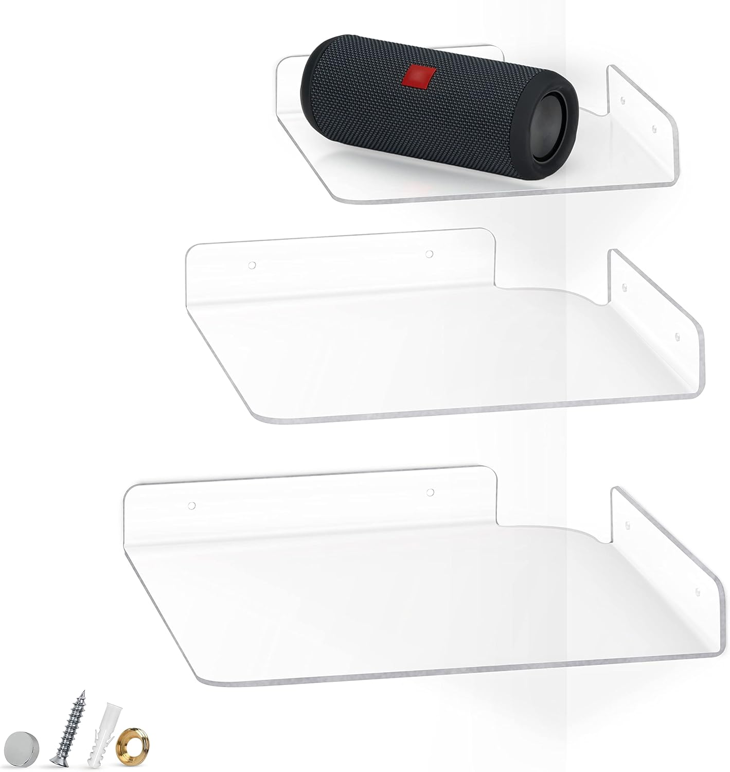 BRAINWAVZ 3Pack Mixed Size Corner Shelf (8” 9.5” & 10