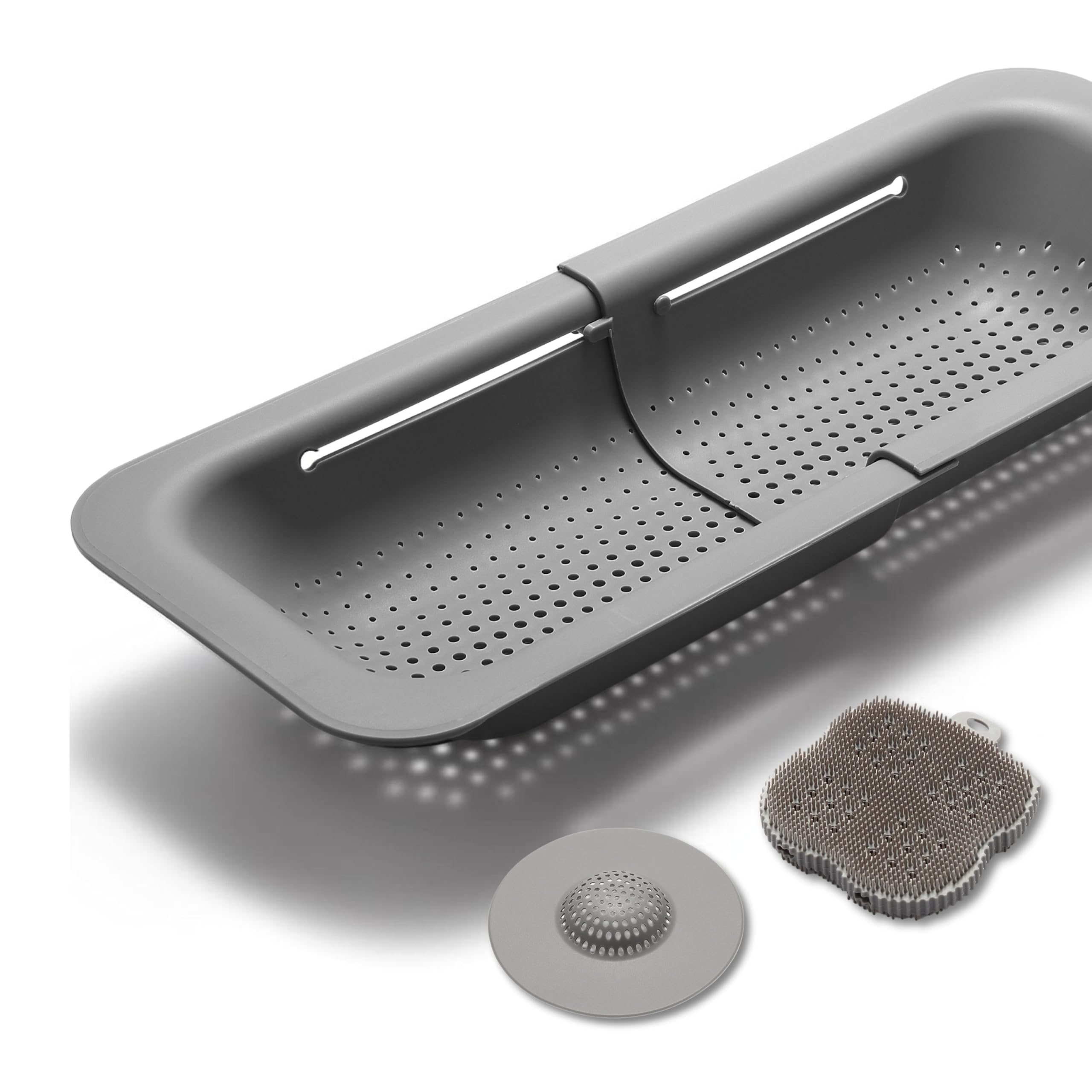 Scolapasta Estraibile Per Lavello Nero – Regolabile Da 36 A 49 Cm, Resistente Al Calore