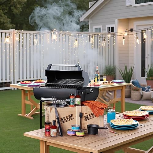 Miniatura 6 de Man Crates Pit Master - Caja de barbacoa  El mejor regalo de barbacoa para hombres  Incluye garras de carne, parrilladas, salsas, guantes de cuero y