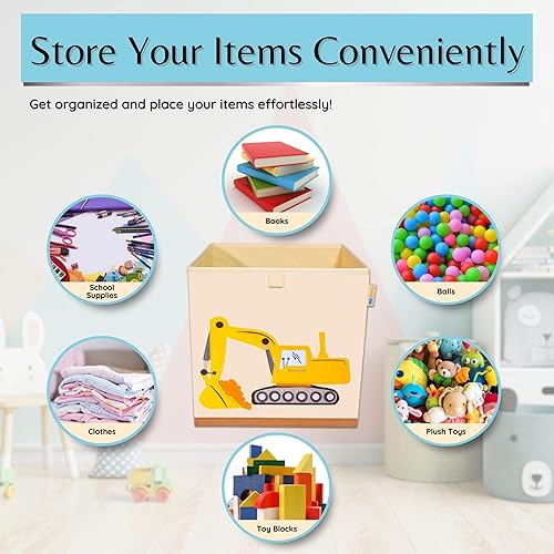 Miniatura 3 de Product 4 Kids - Cubo de almacenamiento de caja de juguetes lavable, organizador plegable de lona para niños, organizador de almacenamiento de