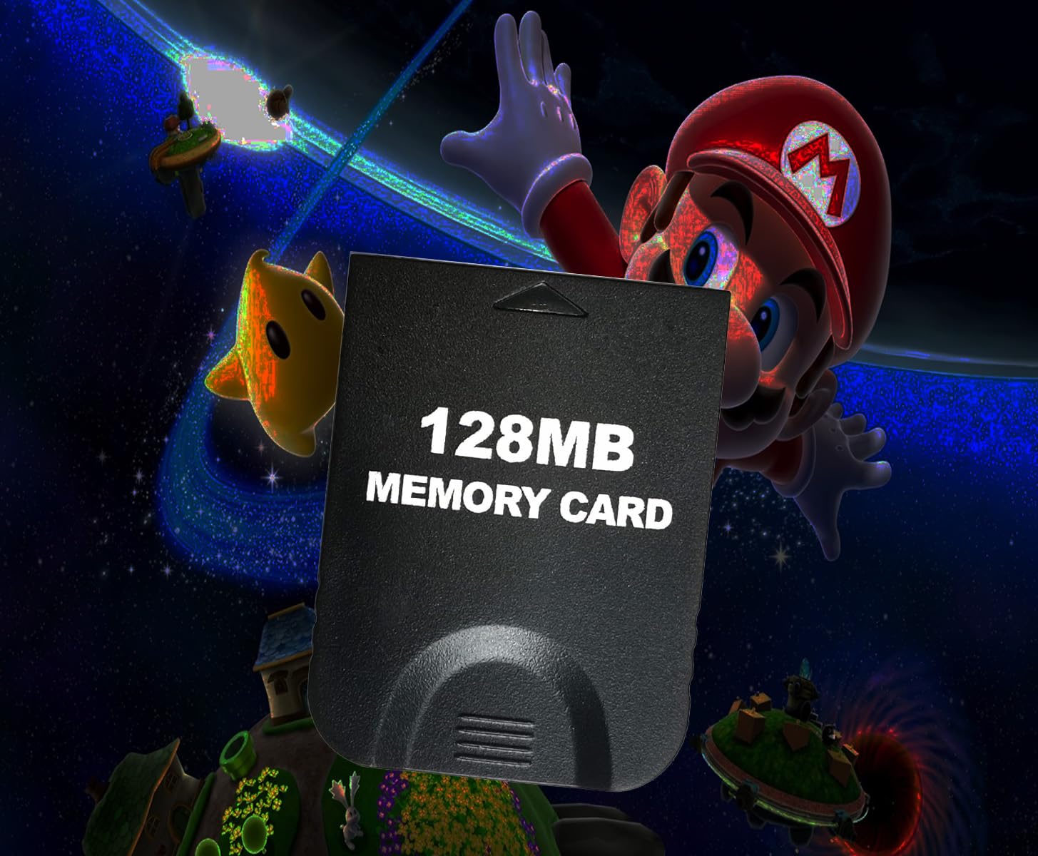 Karta pamięci Gamecube o wysokiej prędkości 128 MB (2043 bloki) karta pamięci do zapisywania gier kompatybilna z zestawami akcesoriów Nintendo Gamecube i Wii - czarna