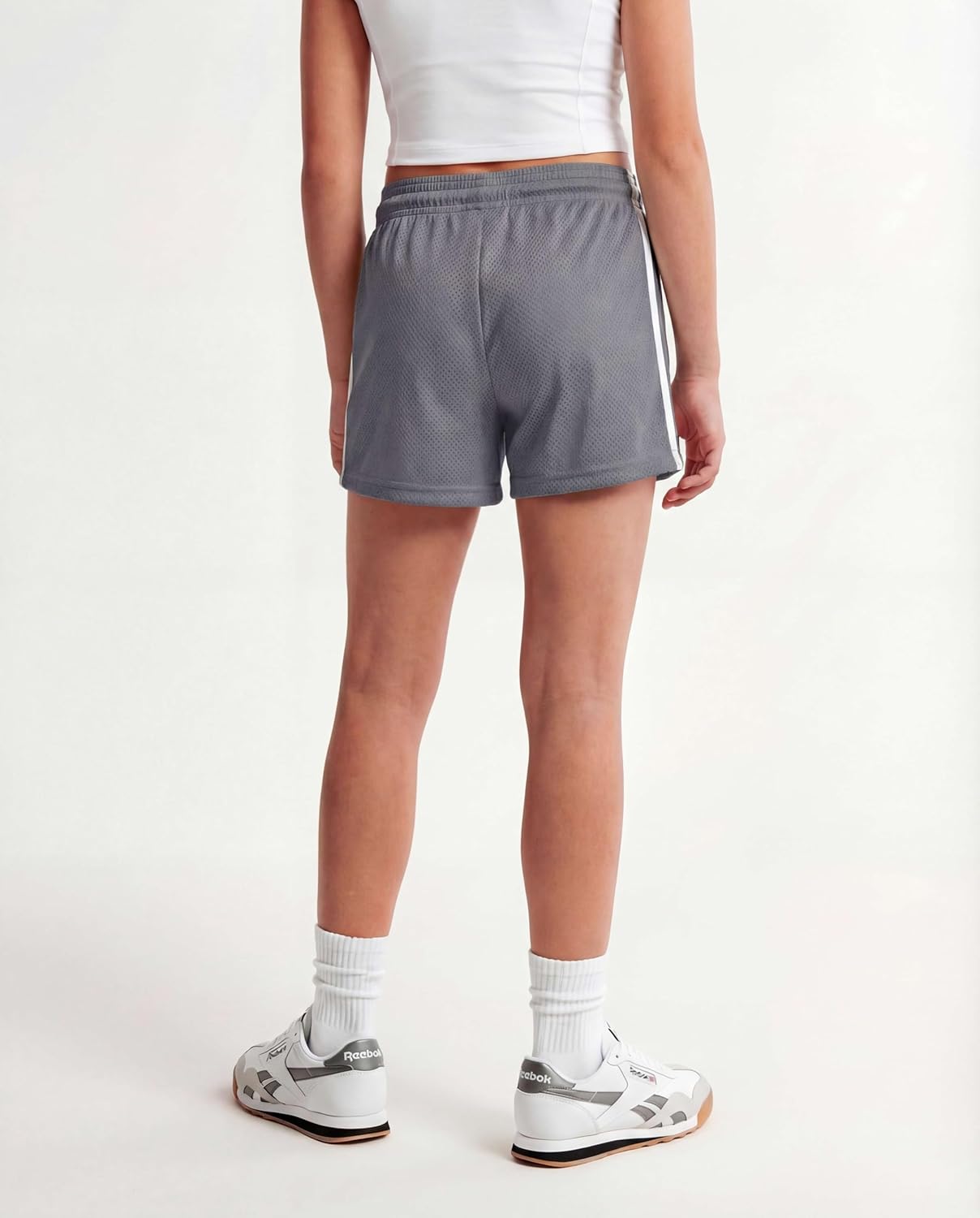 Reebok 4-Pack: Girls’ Athletic Mesh Shorts with Side Taping – Volleyball Basketball Running Shorts Kids Tweens Teens Youth