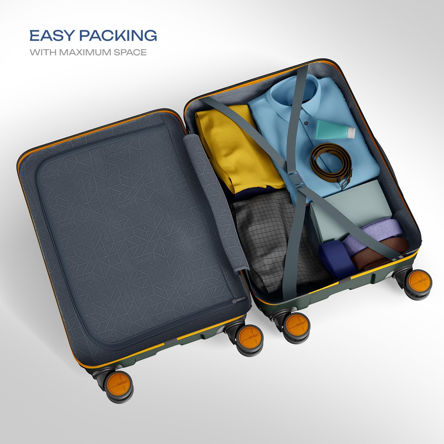 Safari Thorium Neo Spinner Suitcase - Durable Travel Luggage -5