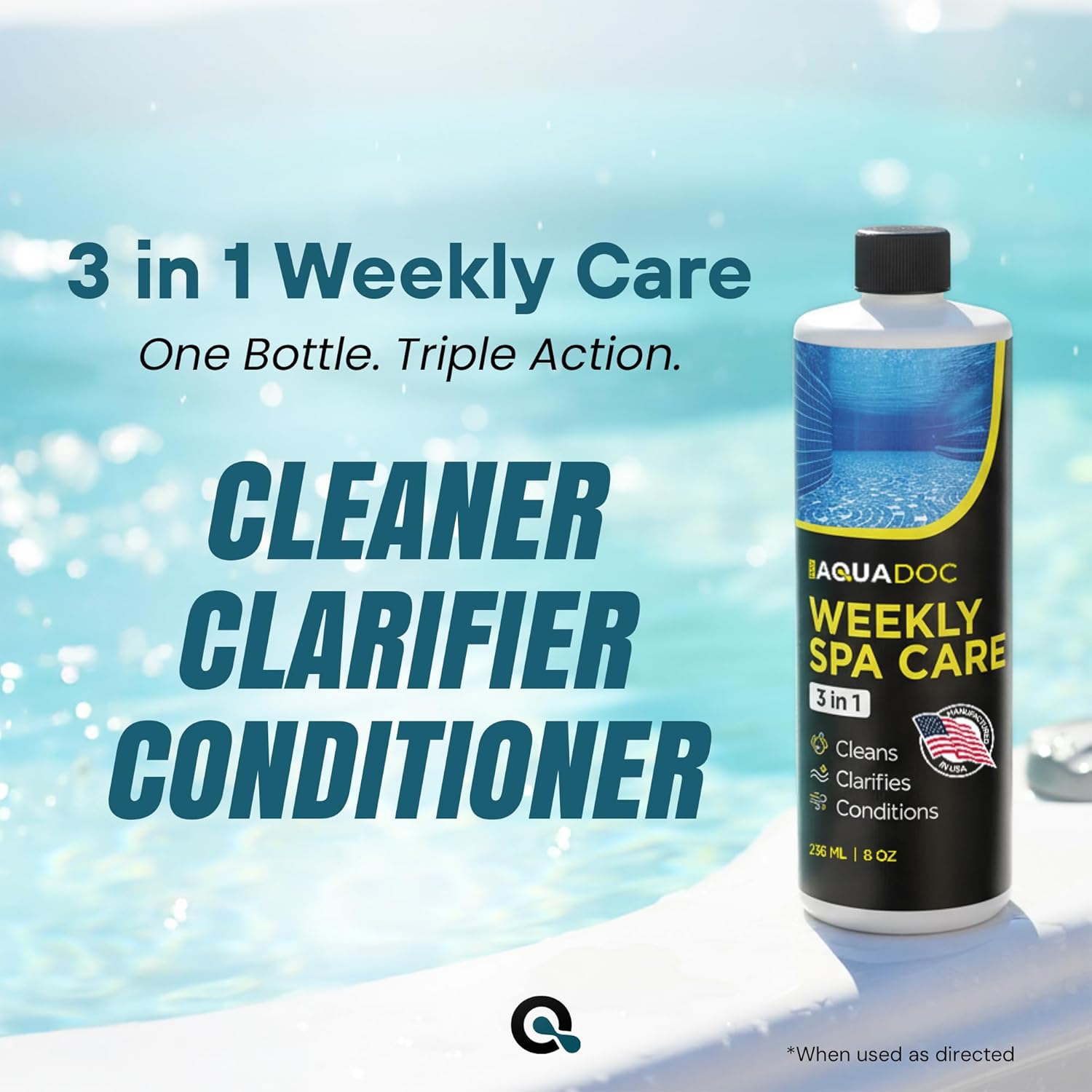 AquaDoc 3 in 1 Hot Tub Weekly Care - Concentrated Spa Water Conditioning Treatment to Help Reduce Residue, Improve Water Appearance, Enhance Comfort - Hot Tub Chemicals Made in USA - 8 oz - Image 2