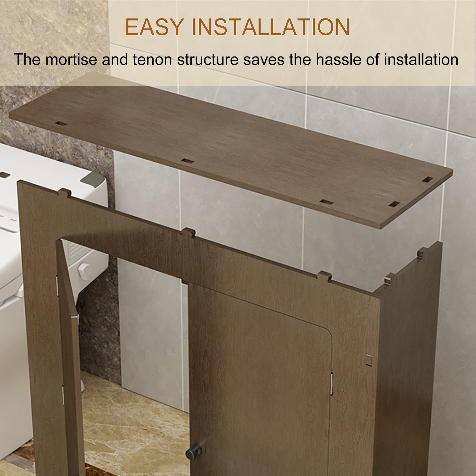 Copertura moderna per termosifone con design a doghe e ripiano portaoggetti, facile da installare, migliora il flusso d'aria, perfetta per l'arredamento del soggiorno