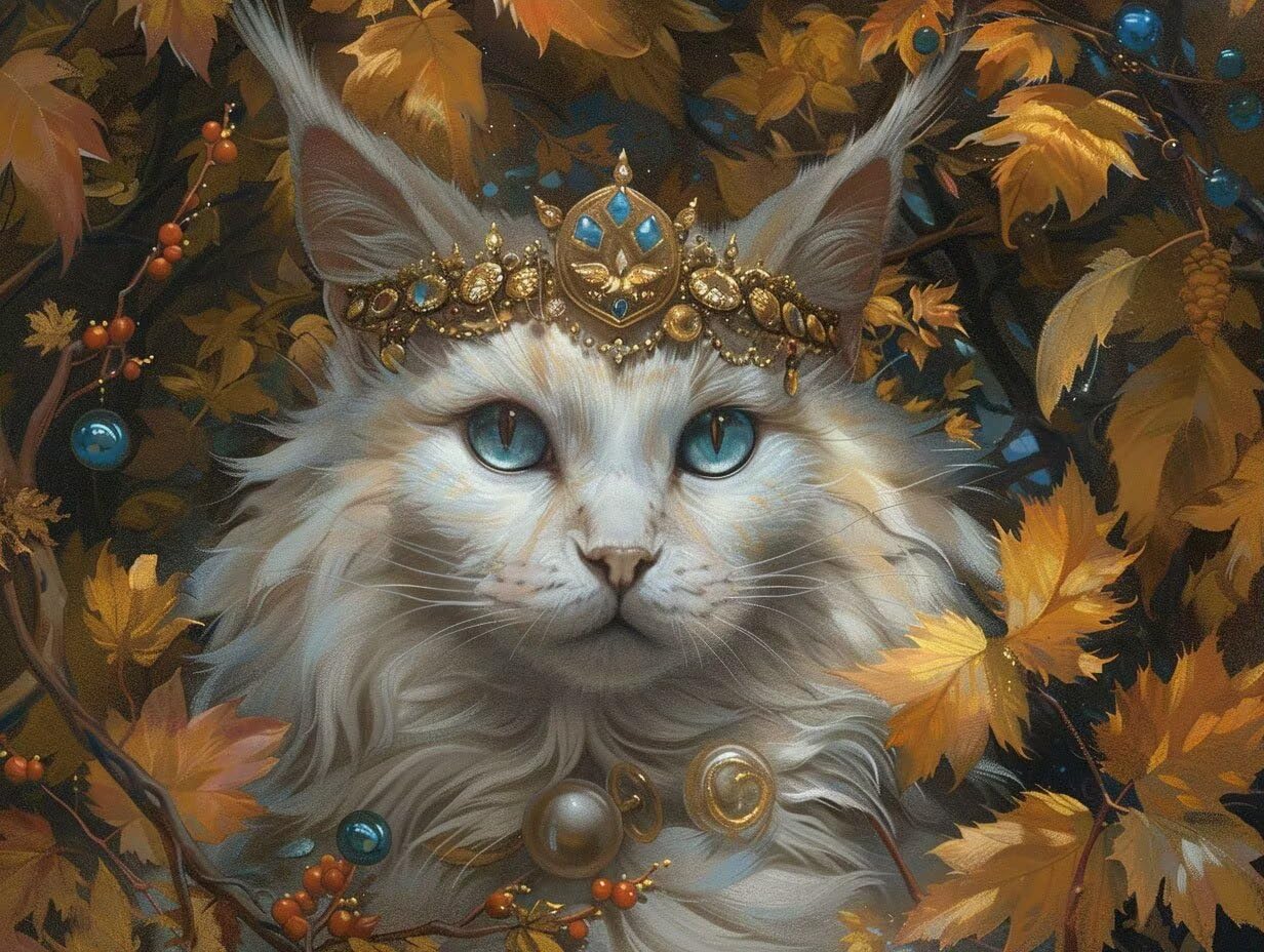 Dipingere con i Numeri 60x80cm Senza Cornice, Foglie, k-415 | Paint by Numbers Gatto Quadri da Dipingere Numerati Kit Pittura, Decorazioni Casa e Regalo Creativo