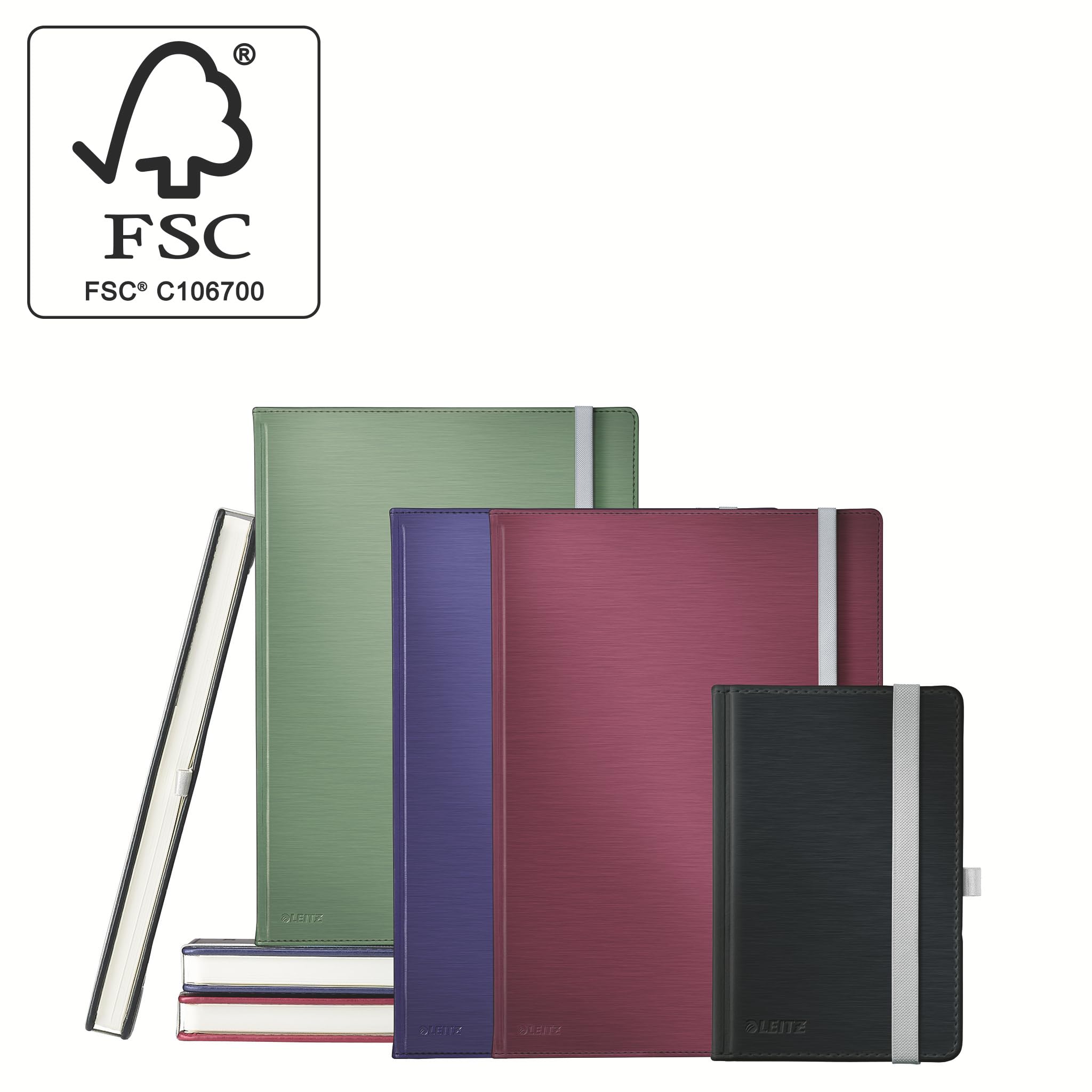 Leitz Notitieboek B5 Geruit Met Harde Kaft, 80 Vellen, Cosy Range, Fluweel Grijs, 44540089