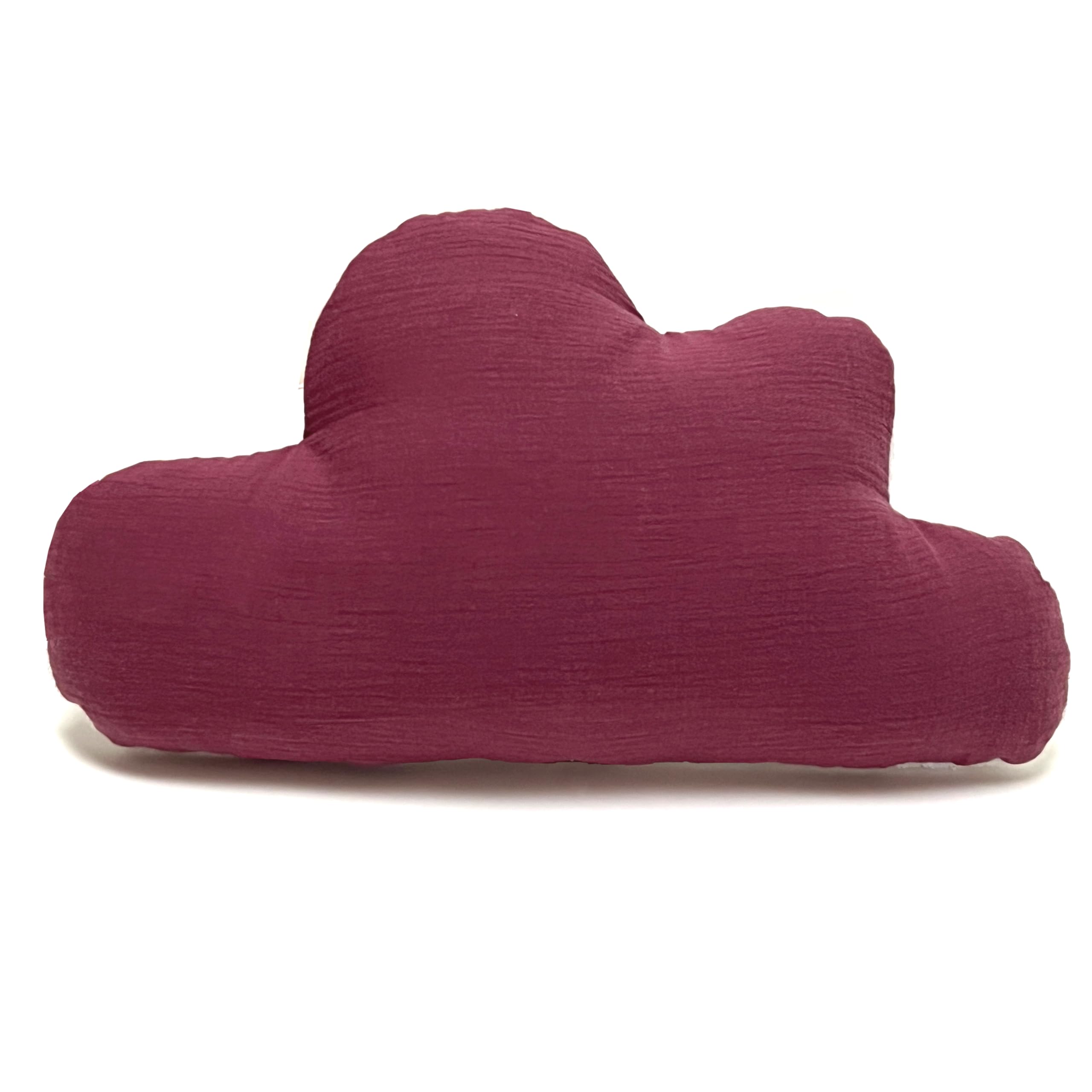 Blausberg Baby - Wolken-Kissen personalisiert, Baby Geschenk mit Name und Geburtsdatum zur Geburt, Taufe - Musselin Pflaume - alle Materialien Oeko-TEX Standard 100 Zertifiziert