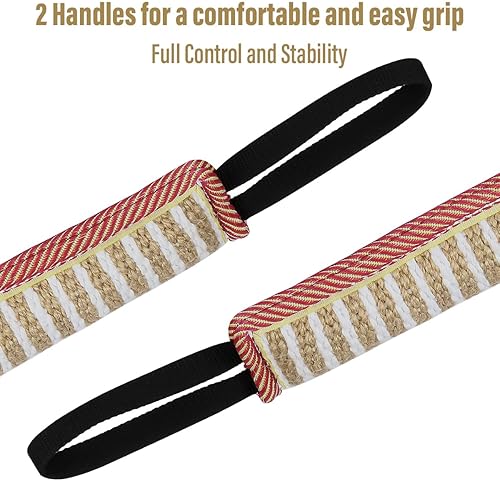 Miniatura 9 de Storystore Juguete de remolcador para perros, almohada de entrenamiento para mordedura de yute, mejor para tira y afloja, juego interactivo para