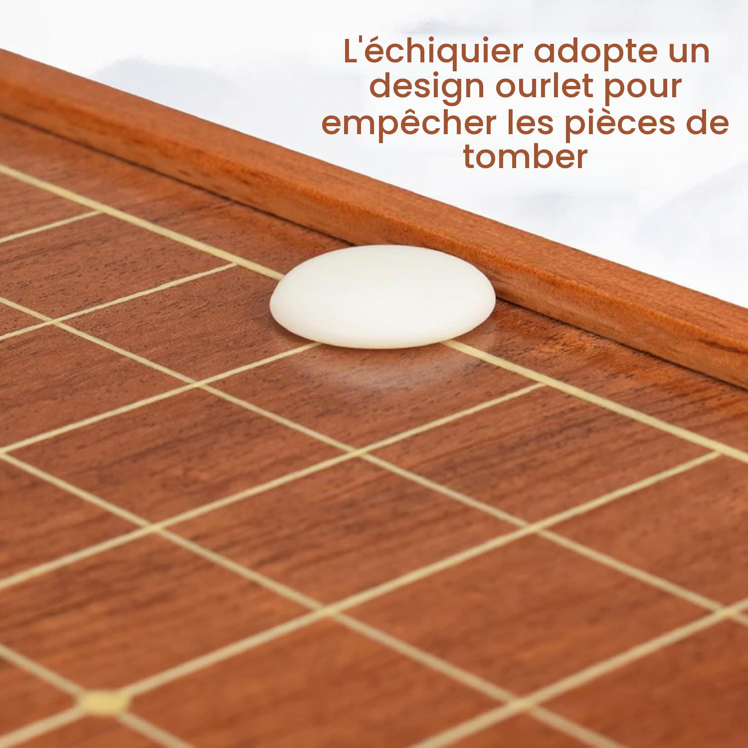 Jeu de Go avec Table en Bois de châtaignier doré, 21 x 19 Pouces, 361 Pierres GO, 2 Joueurs - Jeu de Stratégie Classique pour Adultes à partir de 120 Mois