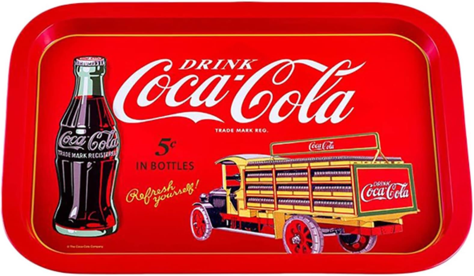 Coca Cola Rectangular Tin Tray (778417-12), Red