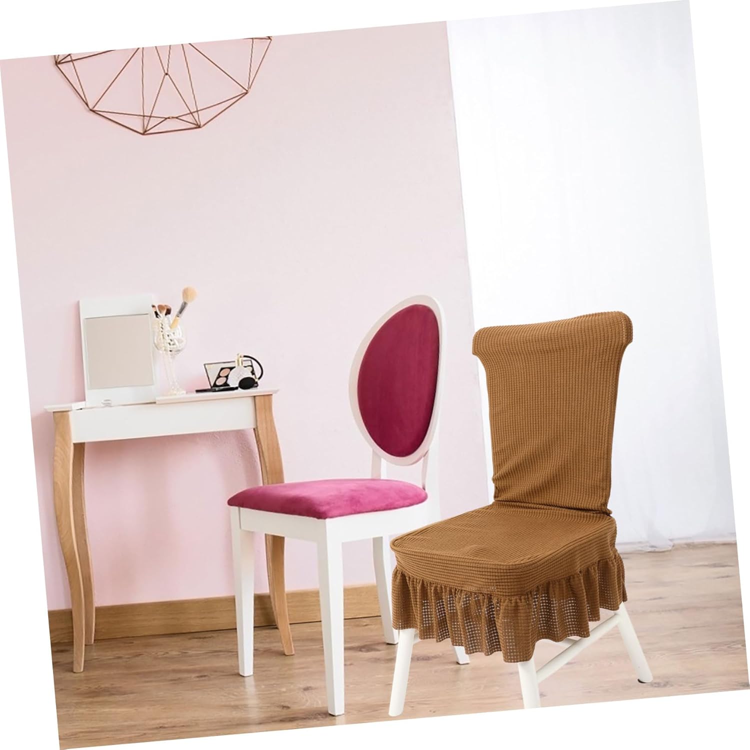 6pcs Plaid Chair Covers Elastic Stretch Dining Chair Protector for Easy Installation and Machine Wash for Use