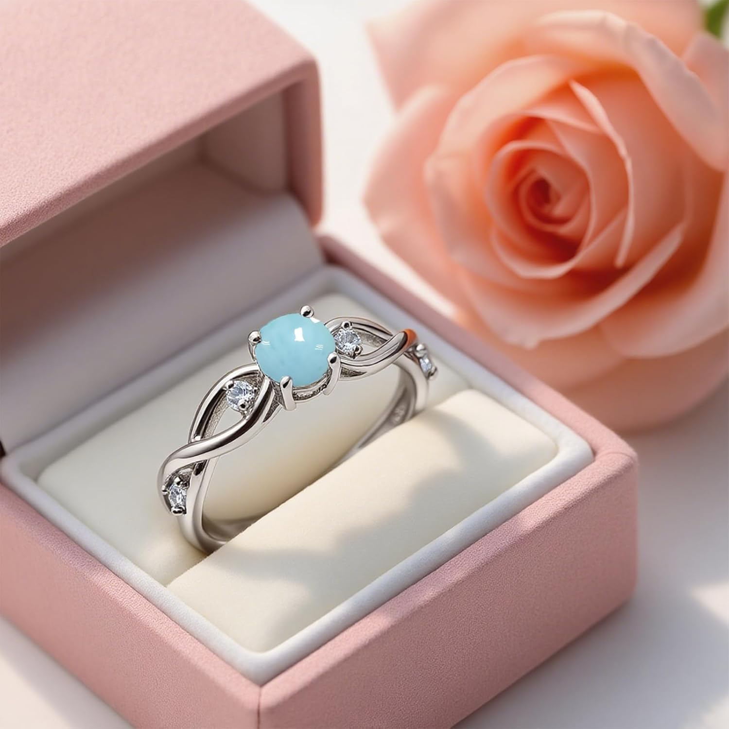 WSX 10K 14K 18K Gold 1 Carat Round Gemstone and Diamond Ring for Women Vintage Birthstone Twist Engagement Anniversary Rings Jewelry Gifts Size 4-16