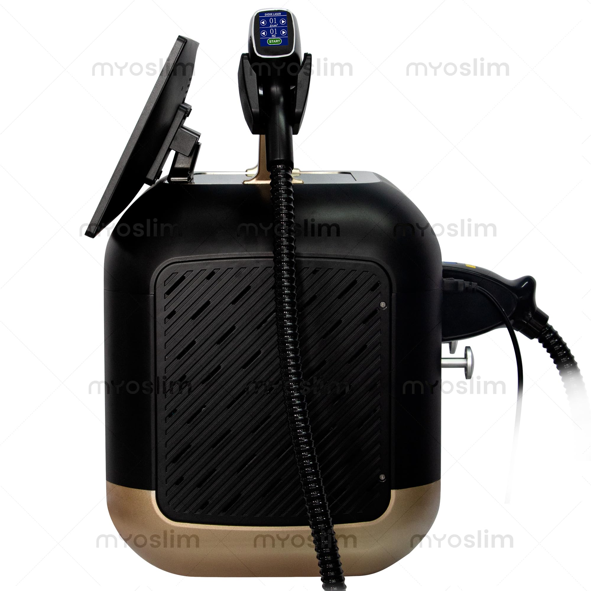 Myoslim Laser a Diodi per Depilazione, 4 Lunghezze d’Onda 755nm 808nm 940nm 1064nm, 10 Barre ad Alta Potenza, 60 Milioni di Colpi, Schermo Touch per Centri Estetici e Uso Professionale