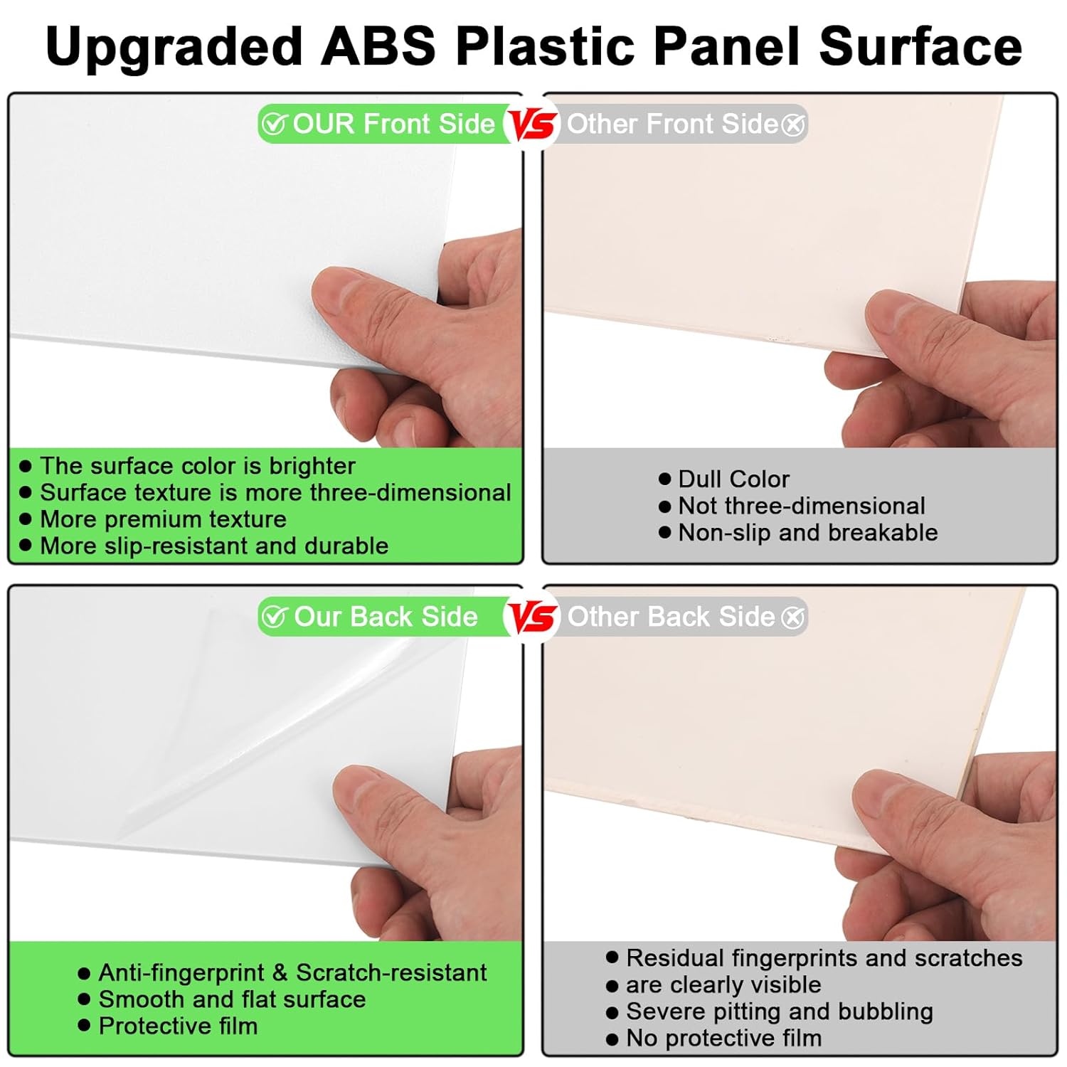 8Pack White Thin ABS Plastic Sheet 12" x 16" x 1/16" Thick White Rigid Thermoplastic Sheet (Upgrade Surface) 1.5MM Flexible High Tensile ABS Moldable Plastic Panel for Crafts, DIY, Signs