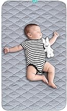Biloban Baby Waterproof Bed Pad Washable Quilted Crib Mattress Pad 28" x 52", Reusable Underpads Bed Wetting Incontinence Cover for Baby Toddler Children and Adults, Grey