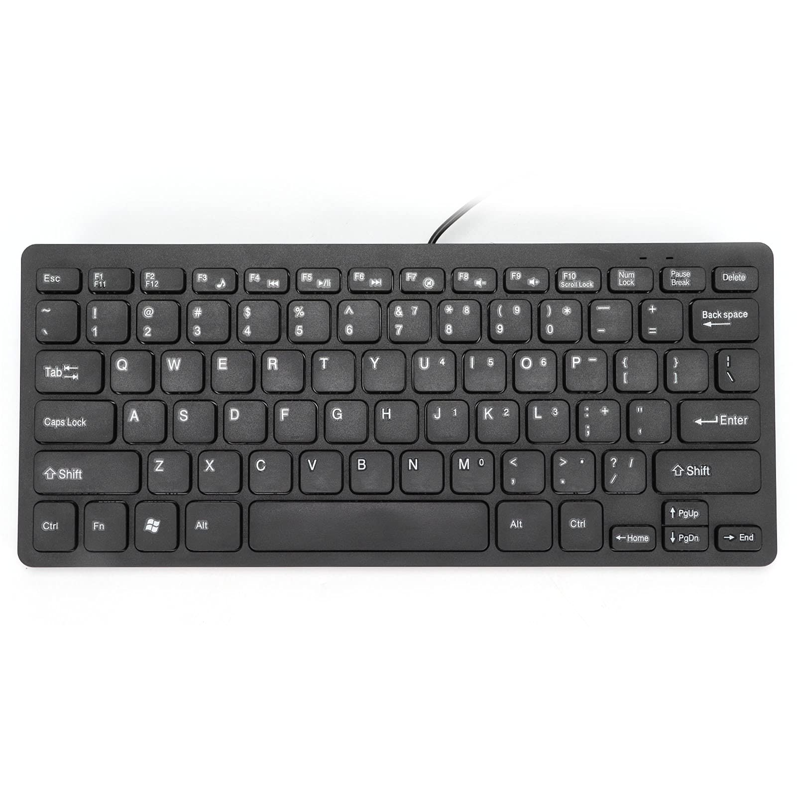 Przenośna 78-klawiszowa Mini Przewodowa Klawiatura, Plug Play USB o Niskim Poziomie Hałasu Wodoodporna Klawiatura do Gier Odpowiednia do Domowego Biura Komputer Stacjonarny Laptop(Czarny)