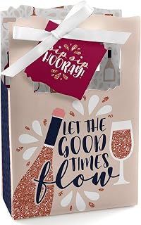 Big Dot of Happiness But First, Wine Tasting Party Favor Boxes - Set of 12