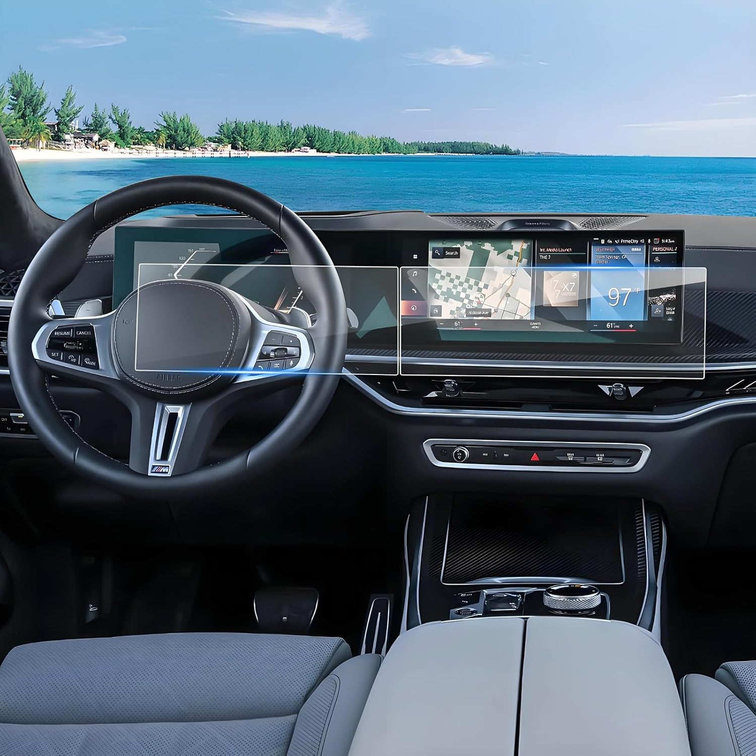 (4Pack) 2024 2025 2026 X5 X6 X7 XM Screen Protector for BMW iDrive 8 (14.9Inch Navi+12.3Inch Dash), 2026 2025 X5 X6 X7 XM Accessories Touch Sensitive/High Clarity