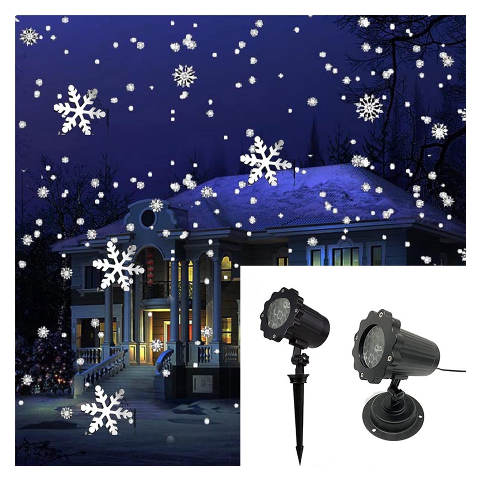 Projecteurs Noël Projecteur Lumières Extérieur Étanche À Distance LED Flocon De Neige Lampe De Projection Pour La Maison Jardin Nouvel An Décor Vacances Atmosphère Lampes Projecteurs D'éclairage Extér