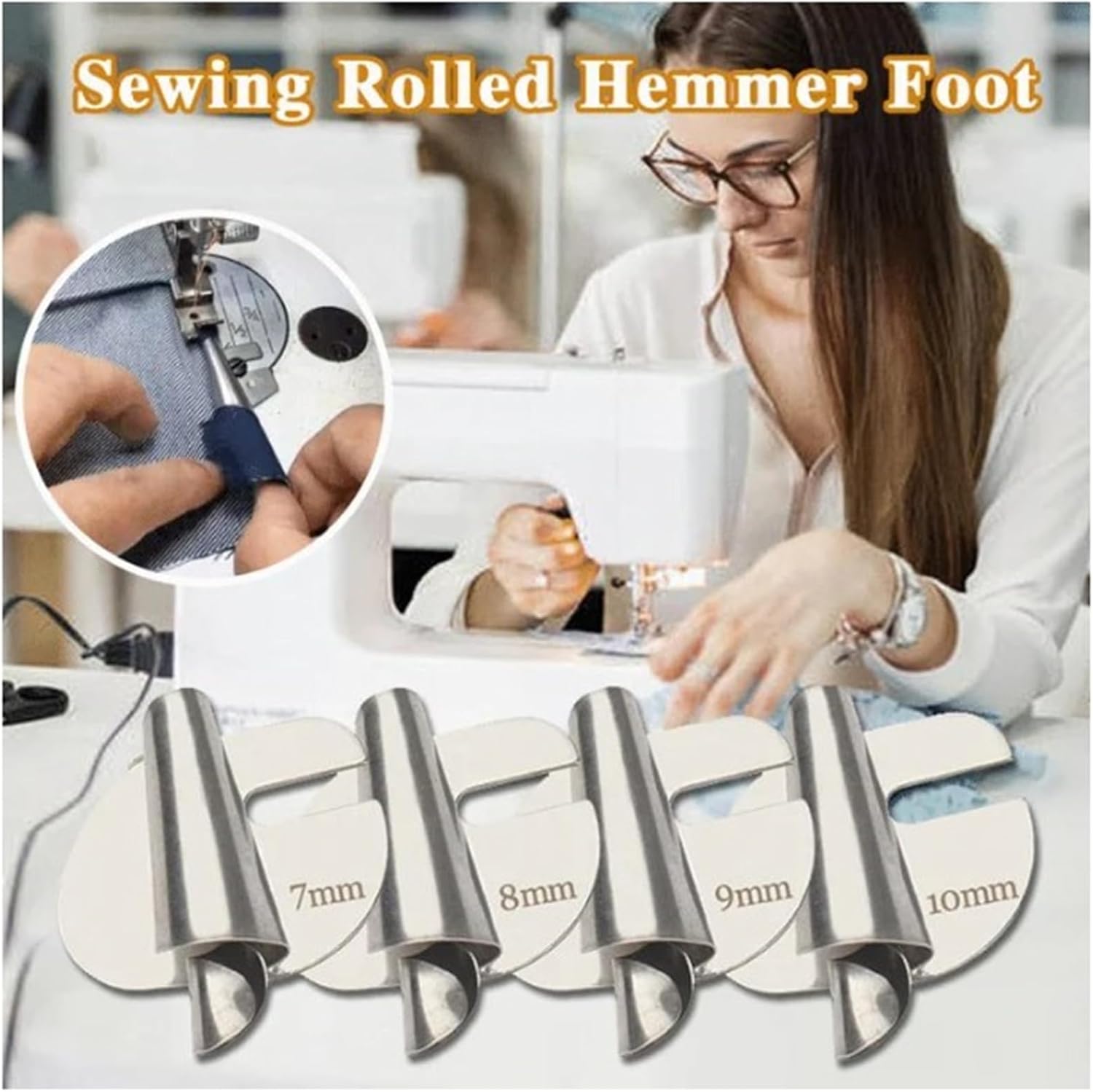 Set de 8 Pies Prensatelas para Dobladillo Rolled Hemmer miniatura 7