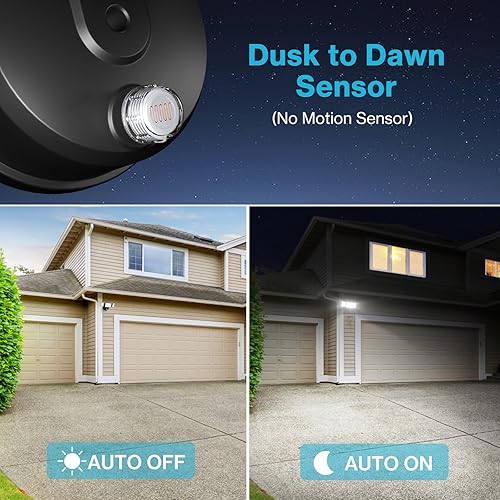 Miniatura 2 de Olafus Paquete de 2 luces de inundación de 60 W, iluminación exterior del anochecer al amanecer, luz LED de seguridad impermeable IP65 con