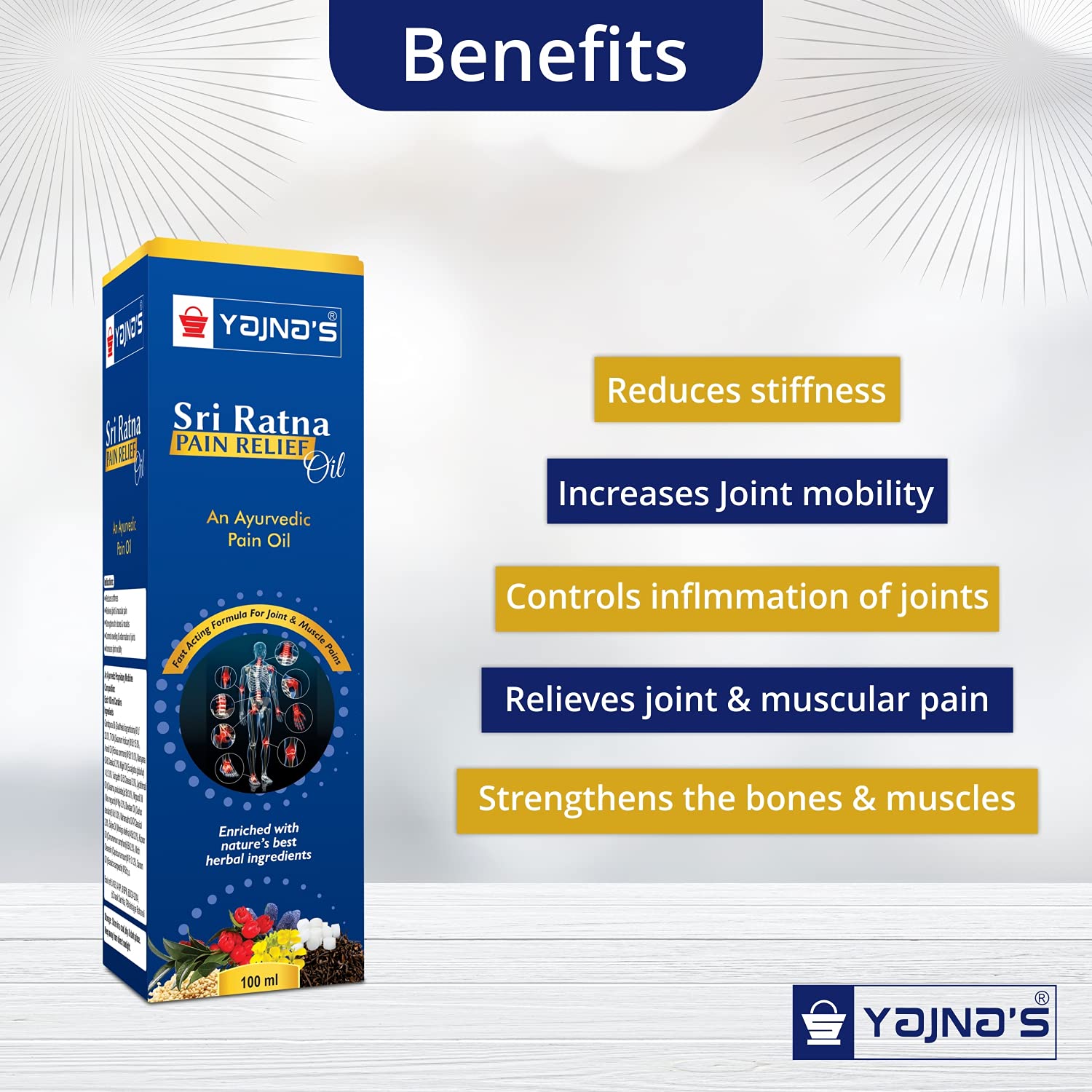 Buy YAJNAS Sri Ratna 100 ml (3 Bottles Pack) Ayurvedic / Natural Pain