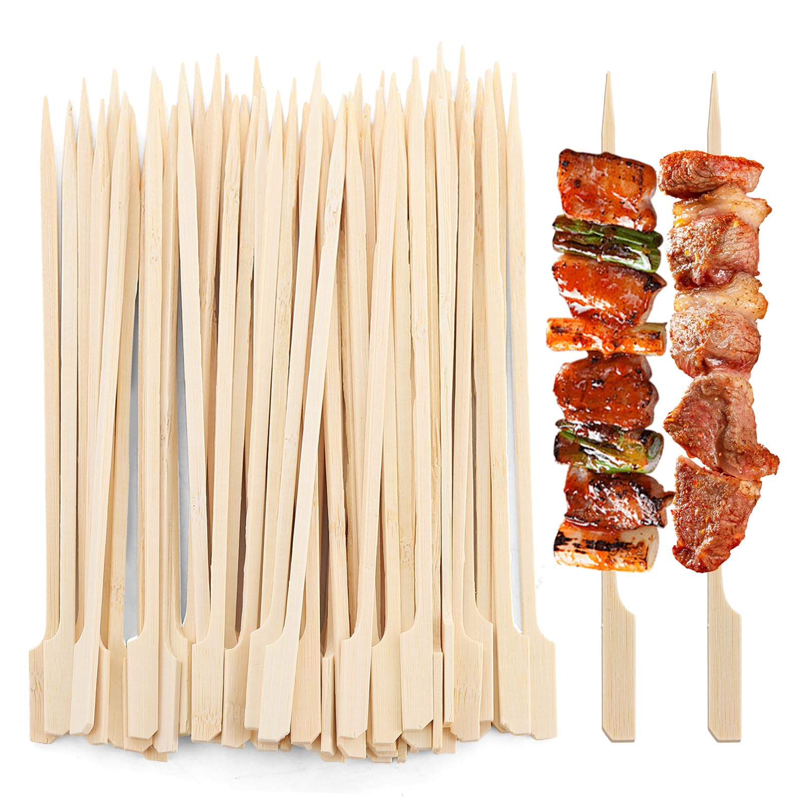 1000 spiedini in legno da 18 cm, bastoncini di bambù naturale per barbecue, fontana di cioccolato, buffet e satay, bastoncini multiuso per kebab e decorazioni di frutta
