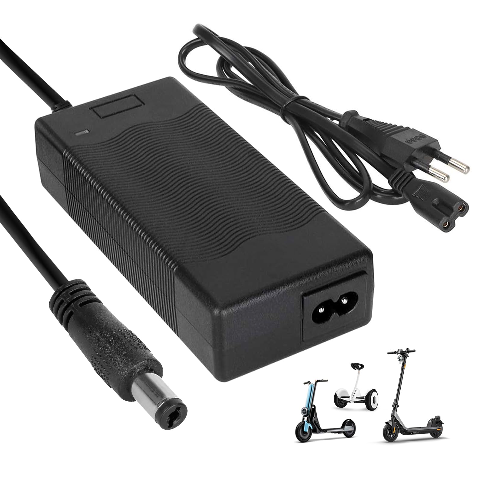 42V 2A Caricatore Monopattino Elettrico，36V Caricabatterie Universale Batterie Litio per Bici Elettrico，Caricatore rapido per Bici Elettrica, Scooter Elettrici DC2.1×5.5MM