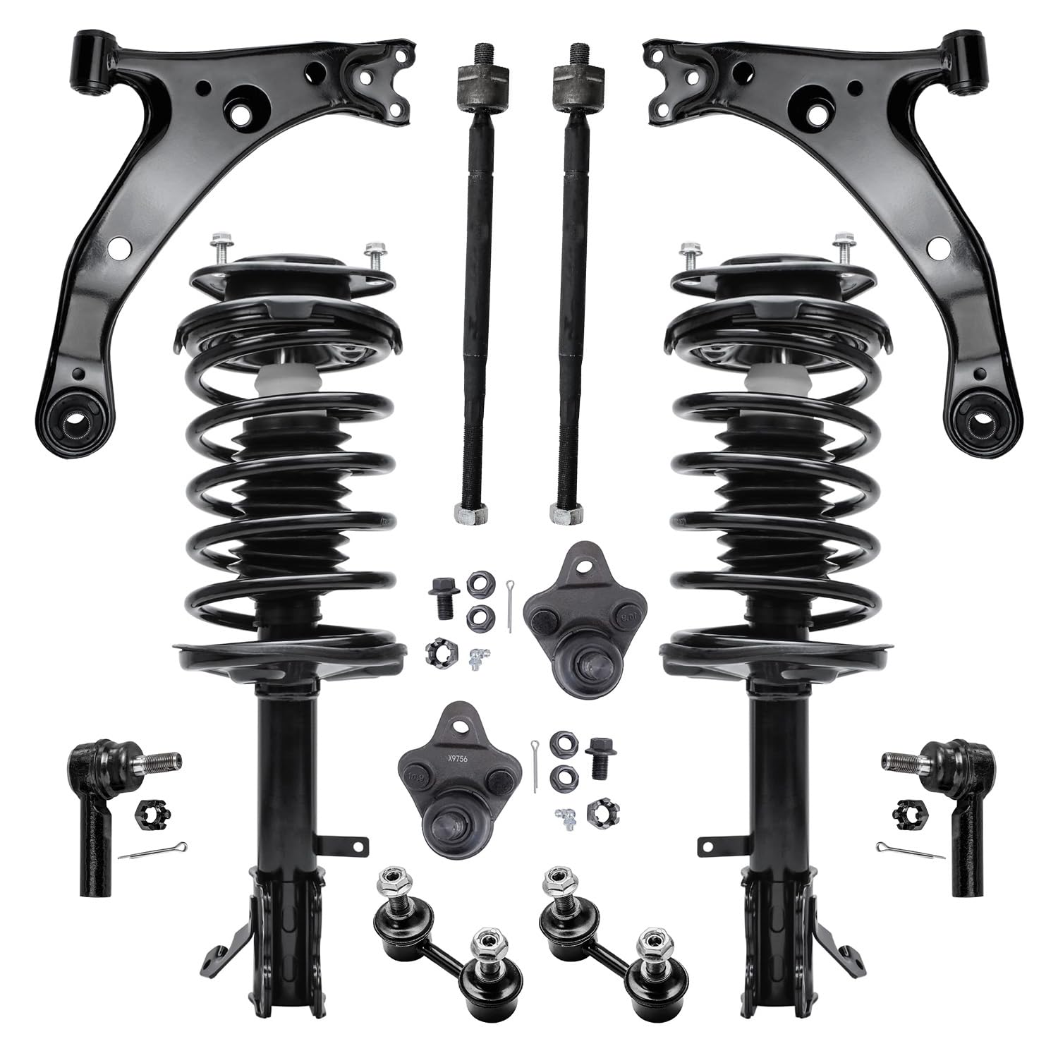 Detroit Axle - Front End 12pc Suspension Kit for 1998-2002 Chevy Prizm