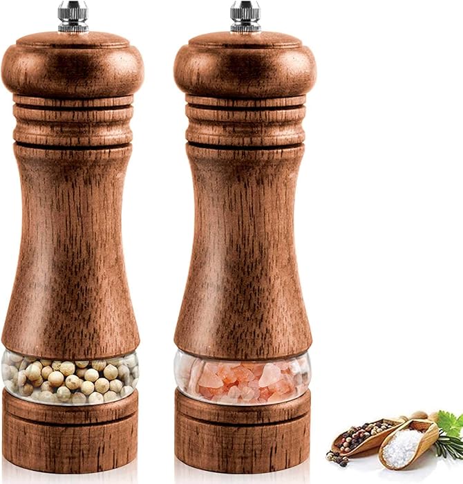 Moulin a Poivre et Sel, Lot de 2 Moulin Sel Poivre Bois, Manuel Moulin à Sel et Poivre, Réglables Broyeur d'Épices en Céramique, Salière et Poivrièr 6.5inch, Pour Sel de Mer, Piment, Poivre : Amazon.fr: Cuisine et Maison