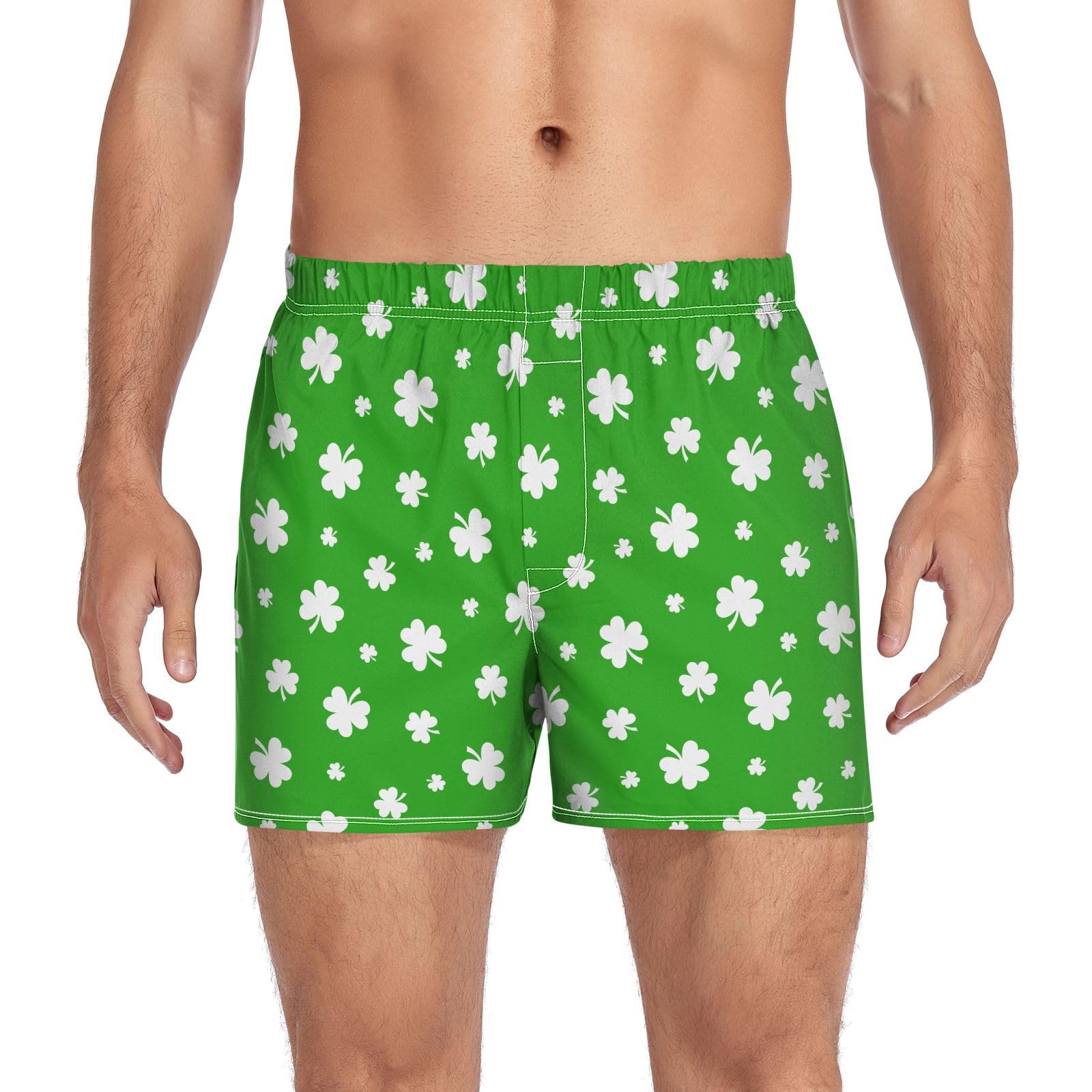 Men's Boxer Shorts Cotton Loose Underwear with Button Fly