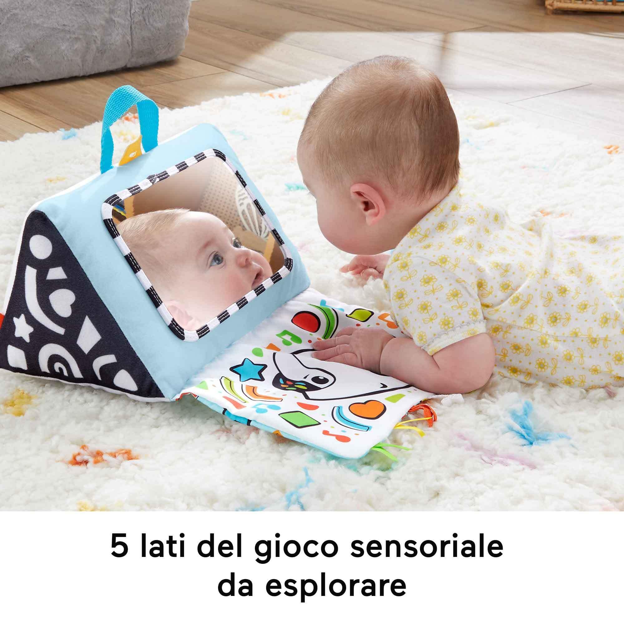 Fisher-Price - Palestrina Baby Piano, Pianoforte Morbido con luci e Musica per Il Gioco sensoriale distesi sul pancino, 4 Tasti attivabili Inclusi, Giocattolo per Bambini, 0+ Anni, HND54