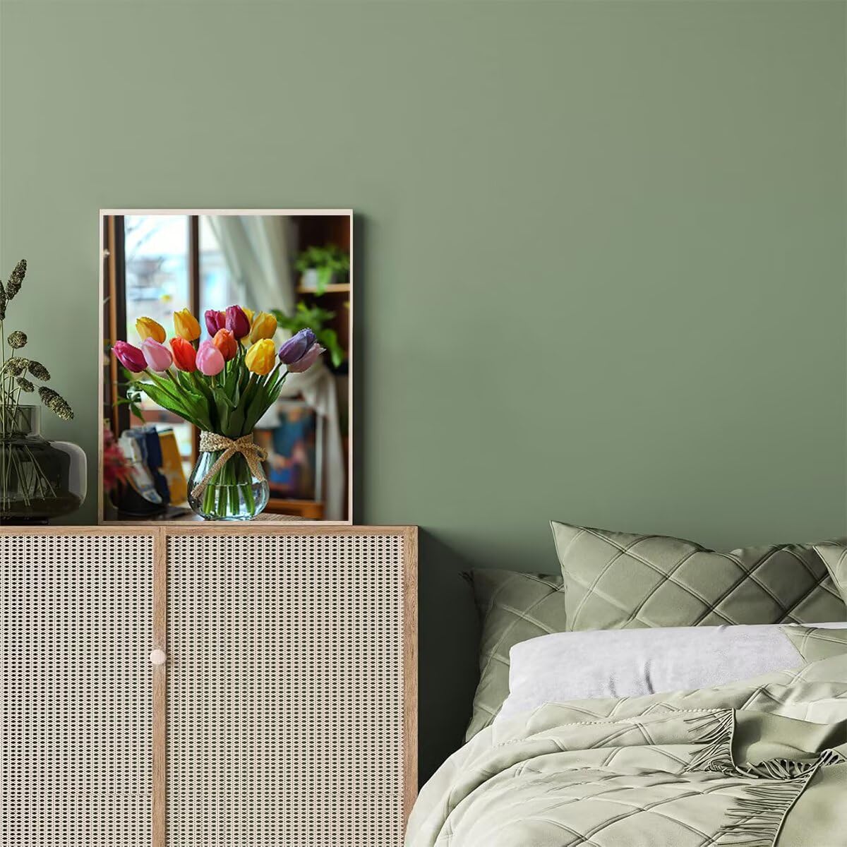 Dipingere con i Numeri Fiore, Paint by Numbers Adulti Pianta, Fai da te Creativi Adulti Quadri da Dipingere Numerati Kit per Decorazione Della Parete di Casa, Regalo 70x95 cm Senza Cornice B4-6