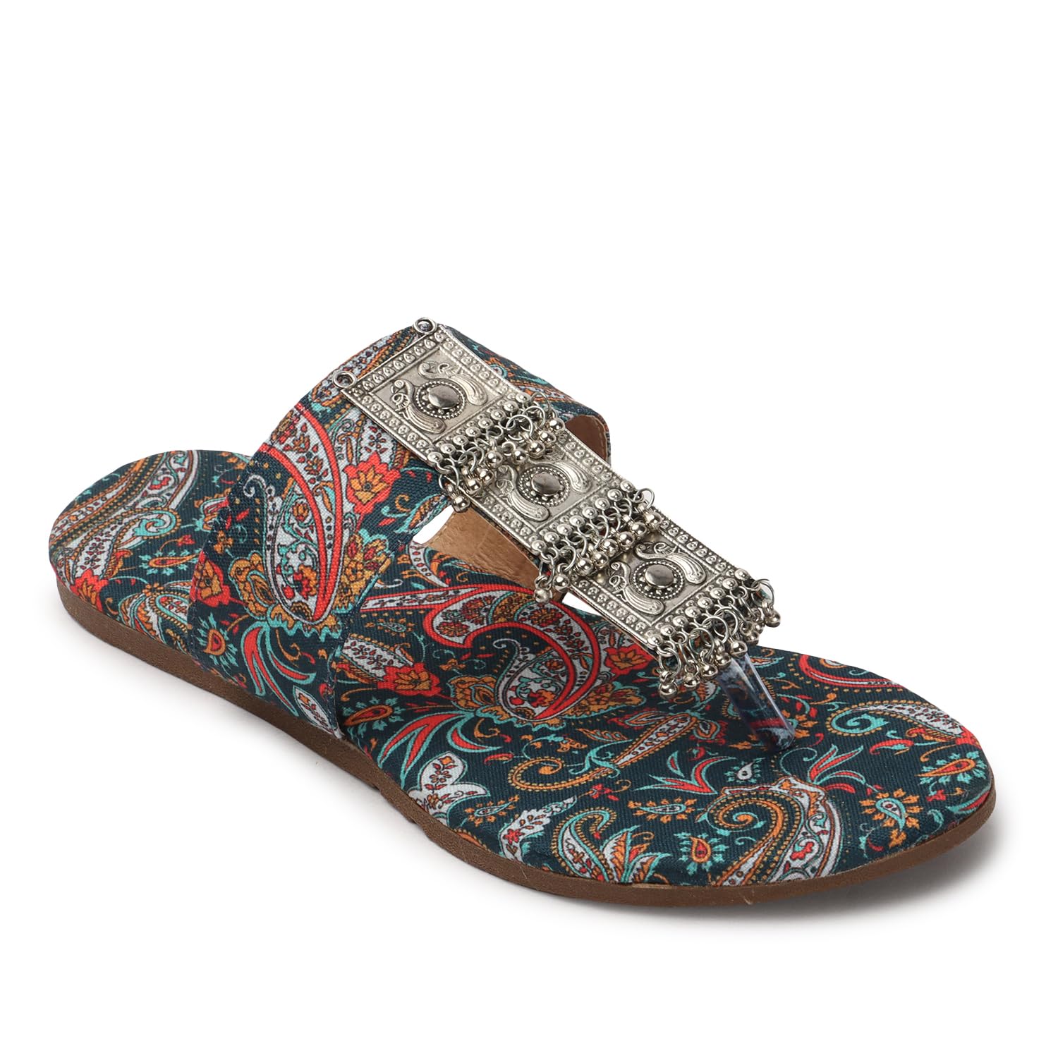 Naitik Footwear Womens Fashionable Rajasthani Slip-On Flat Sandals | Trendy Chappal for Girls | Black (B0CS9NNPLW) Amazon Price History, Amazon Price Tracker