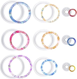 9 Pcs Resin Bracelet Molds and Ring Jewelry Resin Casting Mold Silicone Bangle Mold Resin-Ring Molds Silicone for Jewelry DIY Crafts Making Supplies